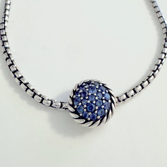 David Yurman Petite Chatelaine Bracelet w/Blue Sapphire Diamonds - Picture 4 of 8